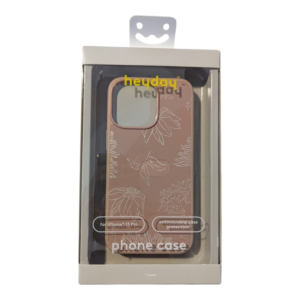 B2. Heyday Phone Case For Apple iPhone 13 Pro - Warm Taupe With White Flowers
